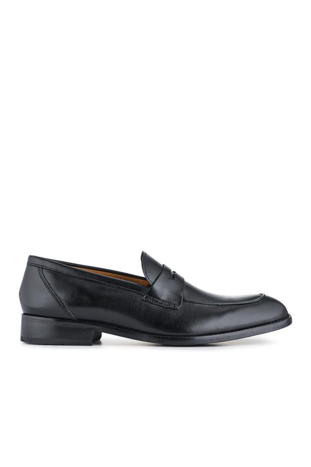 Jones Bootmaker Jones Bootmaker Men's Russell Leather Penny Loafers in Black - 3