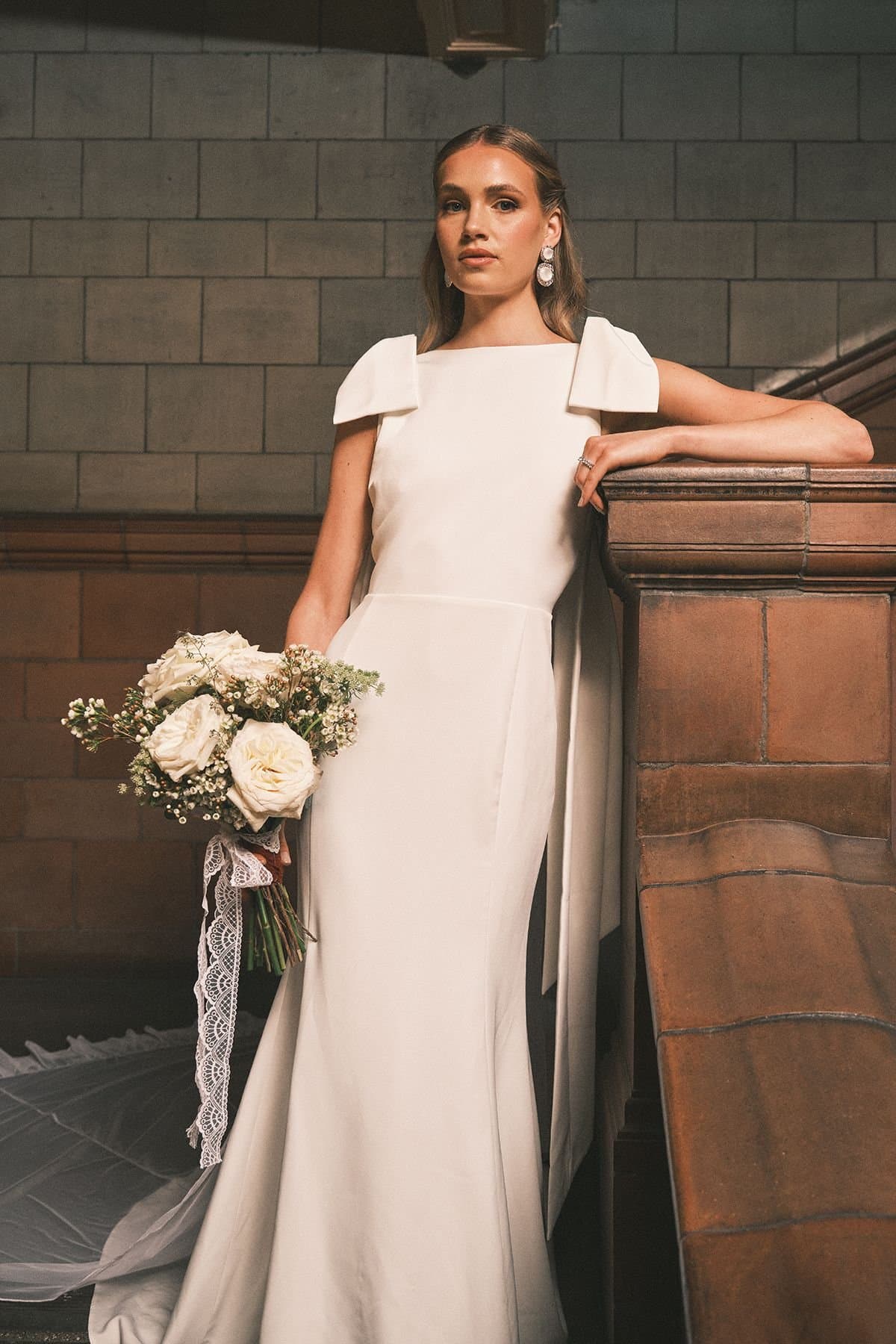 Coast Coast Women's Bow Detail Button Back Maxi Wedding Dress in Ivory