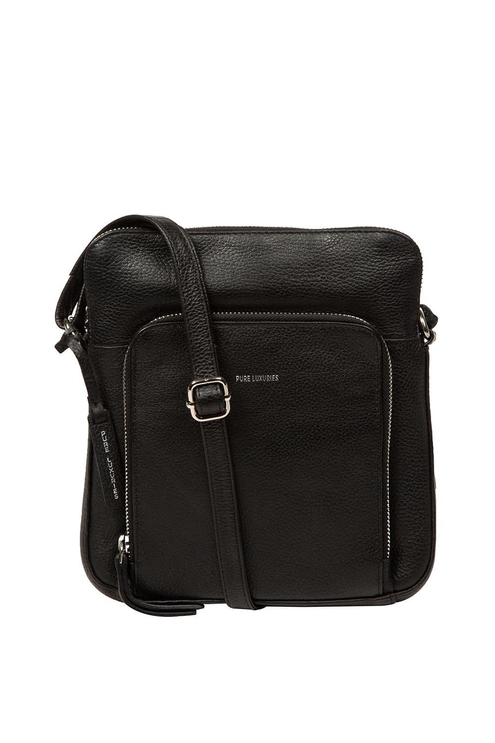 Pure Luxuries London Pure Luxuries London Women's 'Aisling' Leather Cross Body Bag in Black