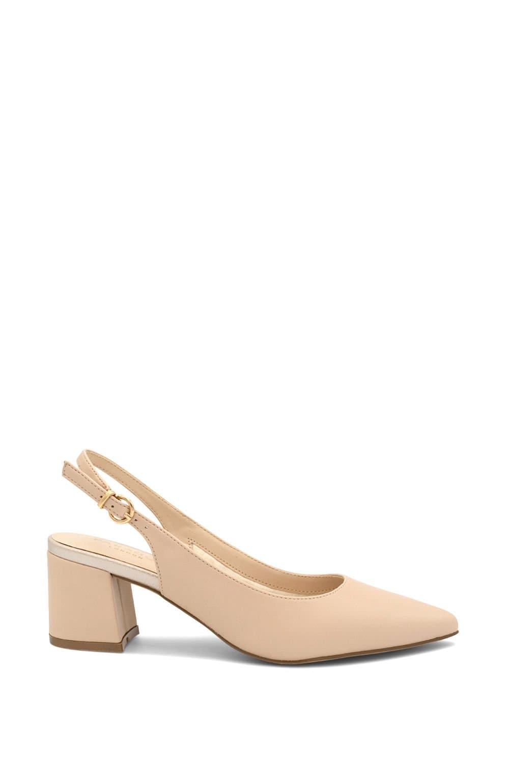 Paradox London Paradox London Women's 'Isadora' Block Heel Slingback Court Shoes in Nude