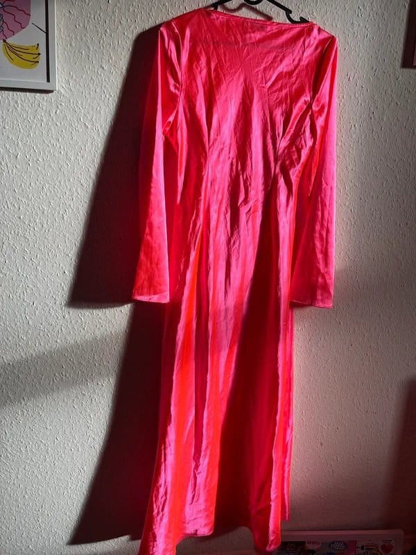 ASOS Pink Silk Long Sleeve Dress