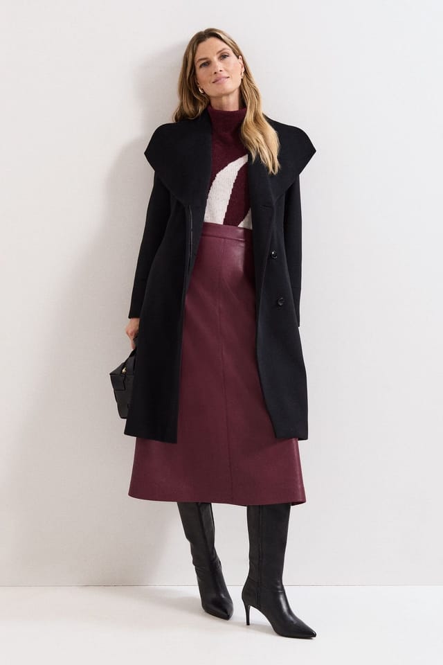 Phase Eight Phase Eight Women's Nicci Belted Wool Coat in Black - 3