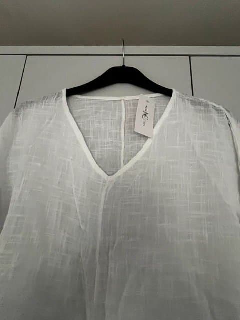 New Collection BNWT White Tie Front Blouse Lightweight Summer Top