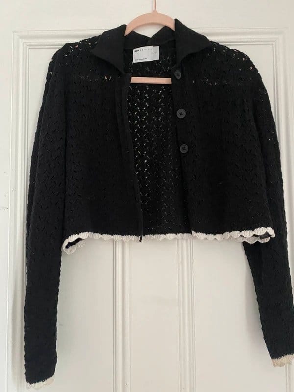 ASOS Black and White Crochet Cardigan