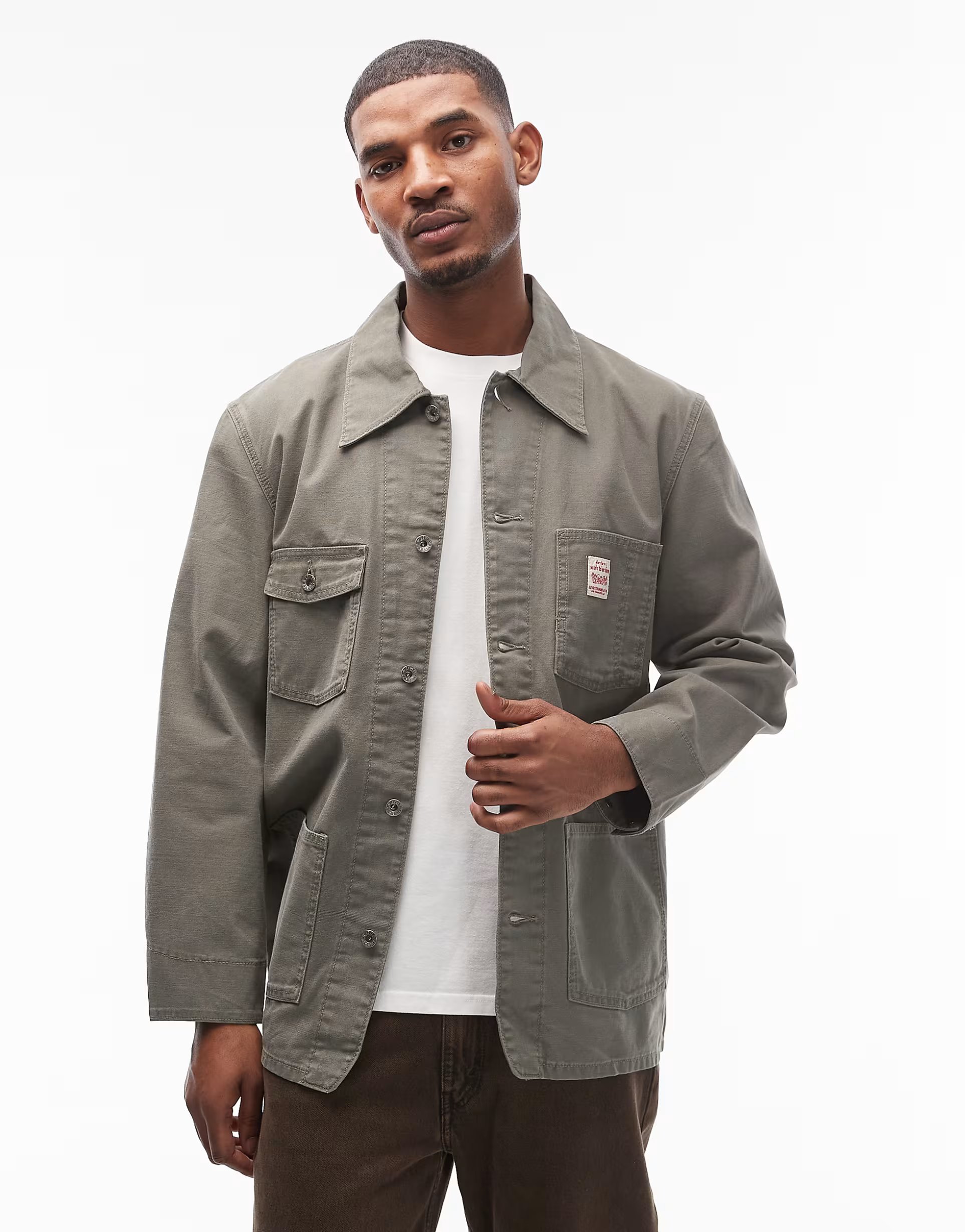 ASOS Levi's Workwear Berkley denim chore coat in grey - 1