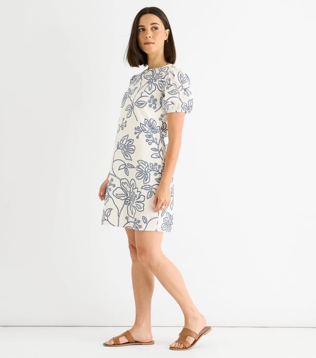 Gini London Women's White Floral Puff Sleeve Mini Dress Gini London New Look - 3