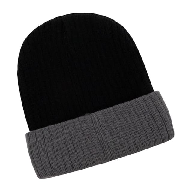 Korntex Korntex Men's Two Tone Beanie in Black - 2