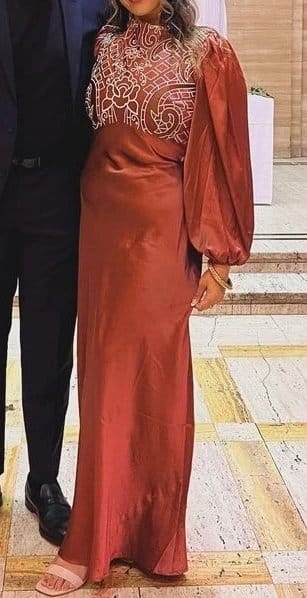 ASOS Design High neck maxi dress in burgundy - 1