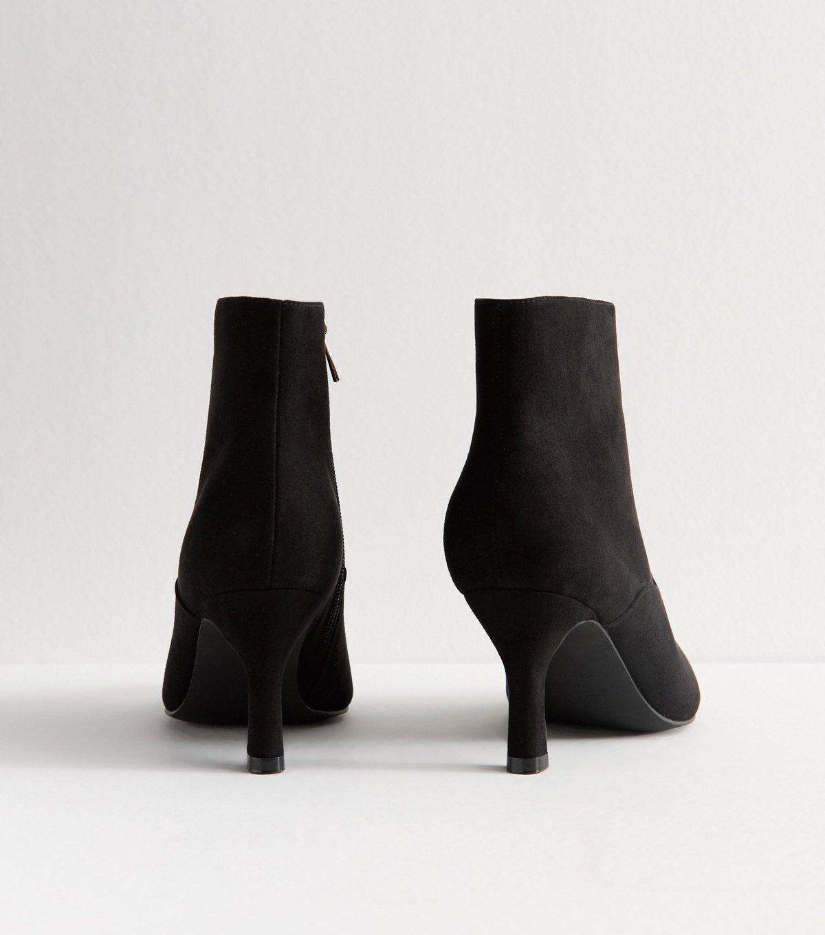 New Look Women's Wide Fit Black Faux Suede Stiletto Heel Ankle Boots Vegan New Look - 4