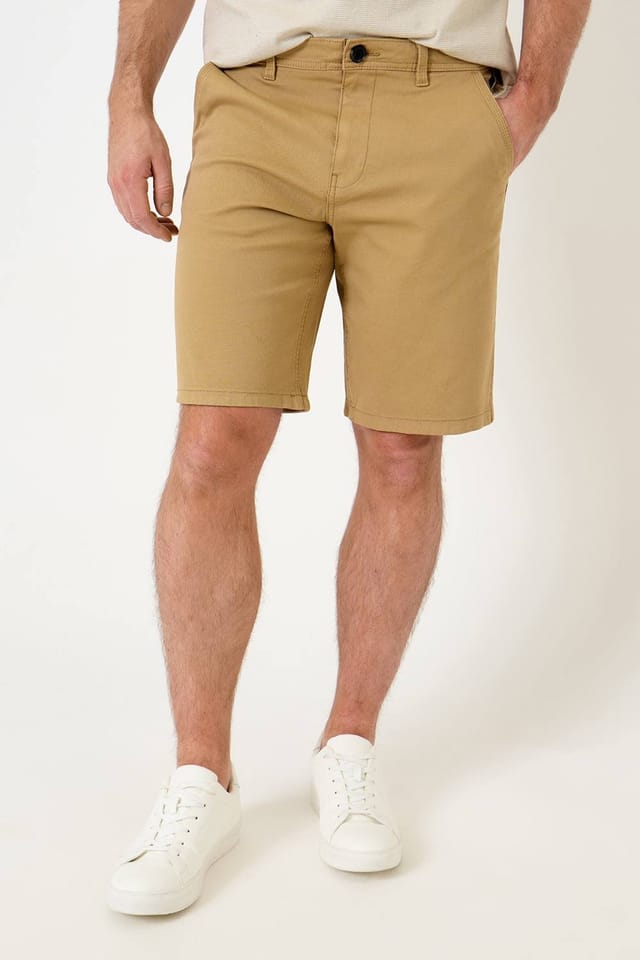 Saltwell Saltwell Men's Stretch Cotton Canvas Shorts in Beige - 2