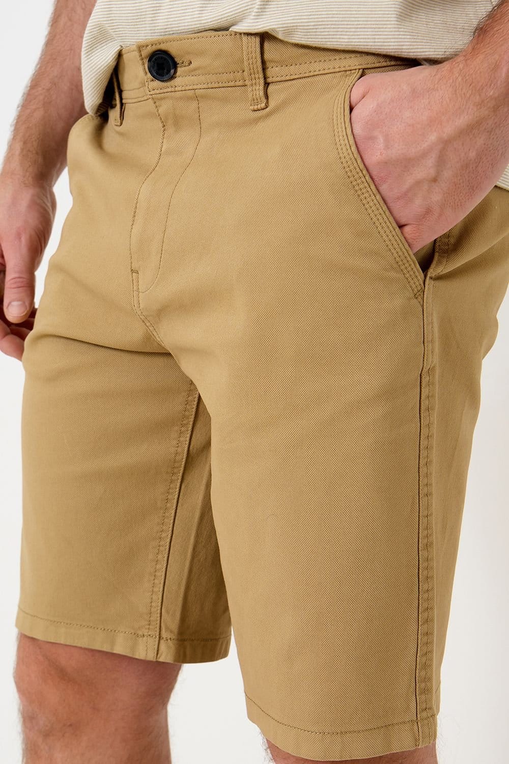 Saltwell Saltwell Men's Stretch Cotton Canvas Shorts in Beige - 4