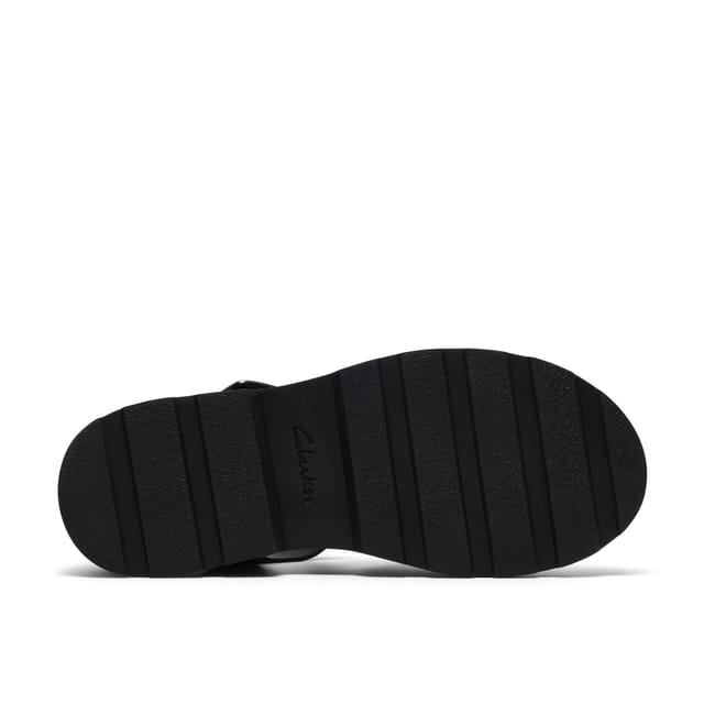 Clarks Clarks Women's Orinoco3 Cross Black Leather Flat Sandals - 3