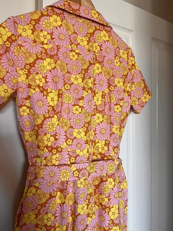 ASOS Design Flower print 70s flare jumpsuit