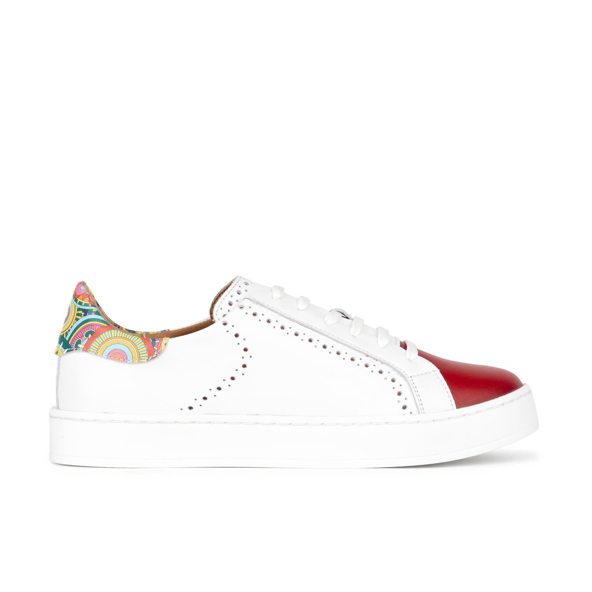 Embassy London Embassy London Red & Multicolor Leather Trainer