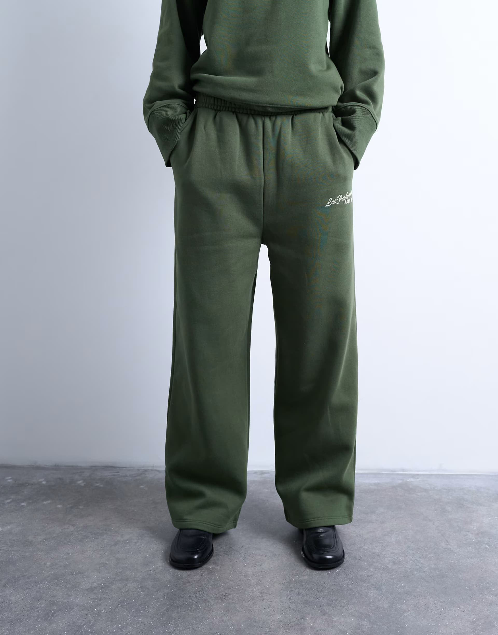 ASOS Topshop la paloma embroidered straight jogger co-ord in green