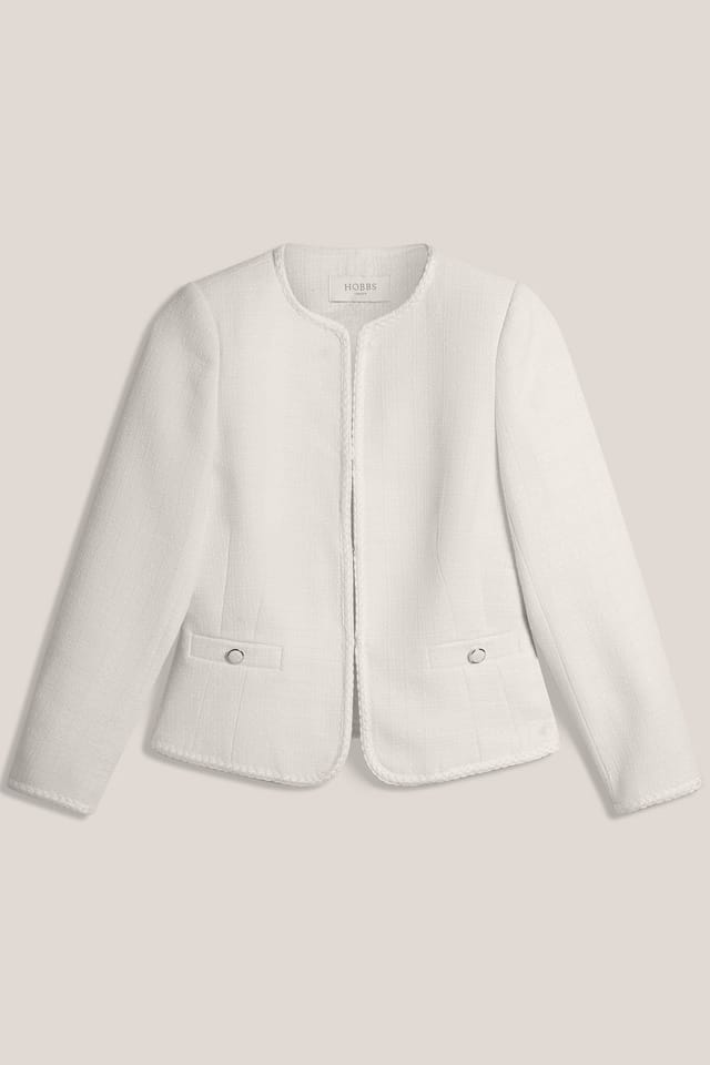 Hobbs London Hobbs London Women's Otillia Textured Jacket in Off-White - 2