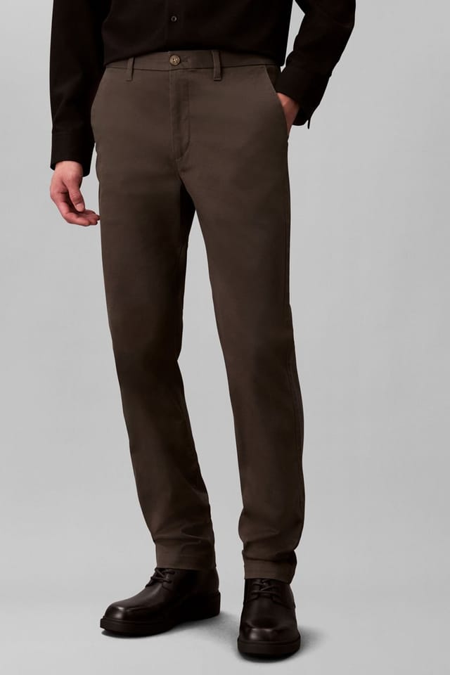 Calvin Klein Calvin Klein Men's Slim Cotton Stretch Chino Trouser Grey - 2