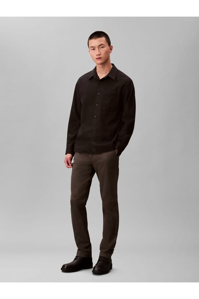 Calvin Klein Calvin Klein Men's Slim Cotton Stretch Chino Trouser Grey - 3