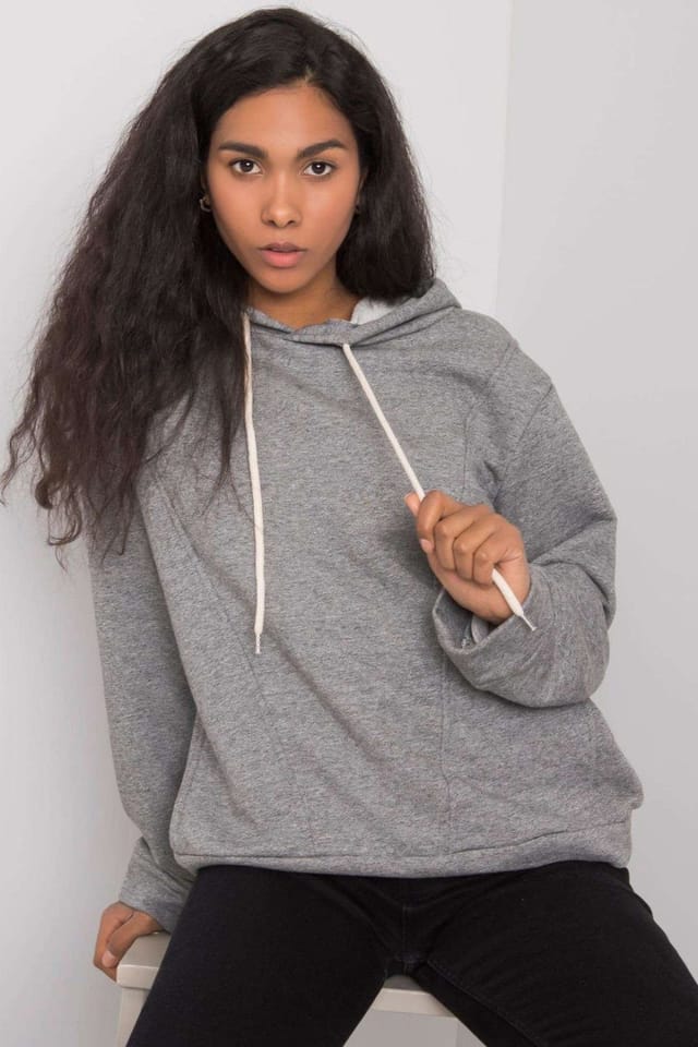 Love Lace Love Lace Women's Everyday Hooded Long Sleeve Sweatshirt in Grey - 2