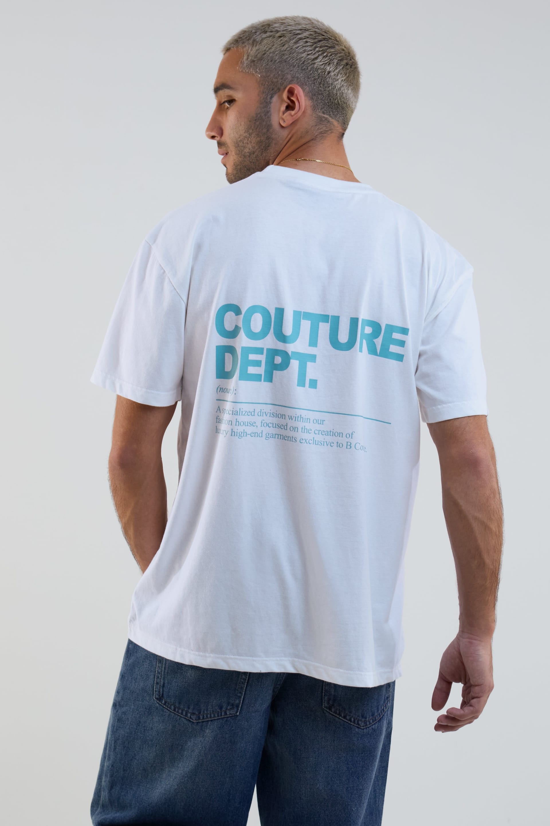 BCouture BCouture Men's Oversized Cotton T-Shirt in White - 4