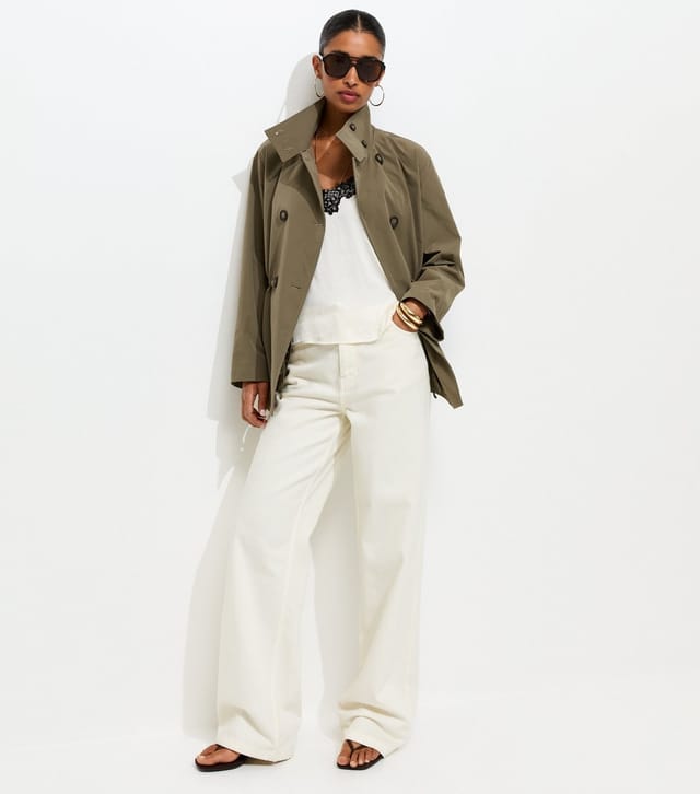 New Look Women's Light Khaki Cinched Waist Funnel Neck Jacket New Look - 2