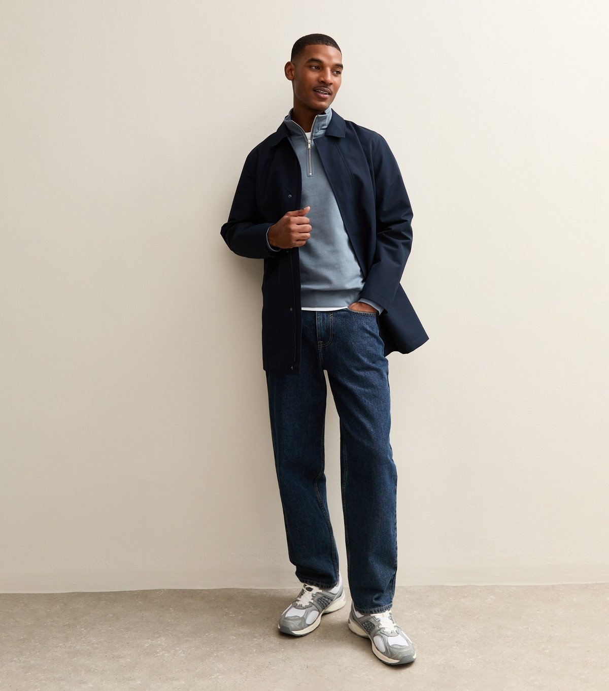 New Look Men's Light Grey Regular Quarter Zip Sweatshirt New Look - 3