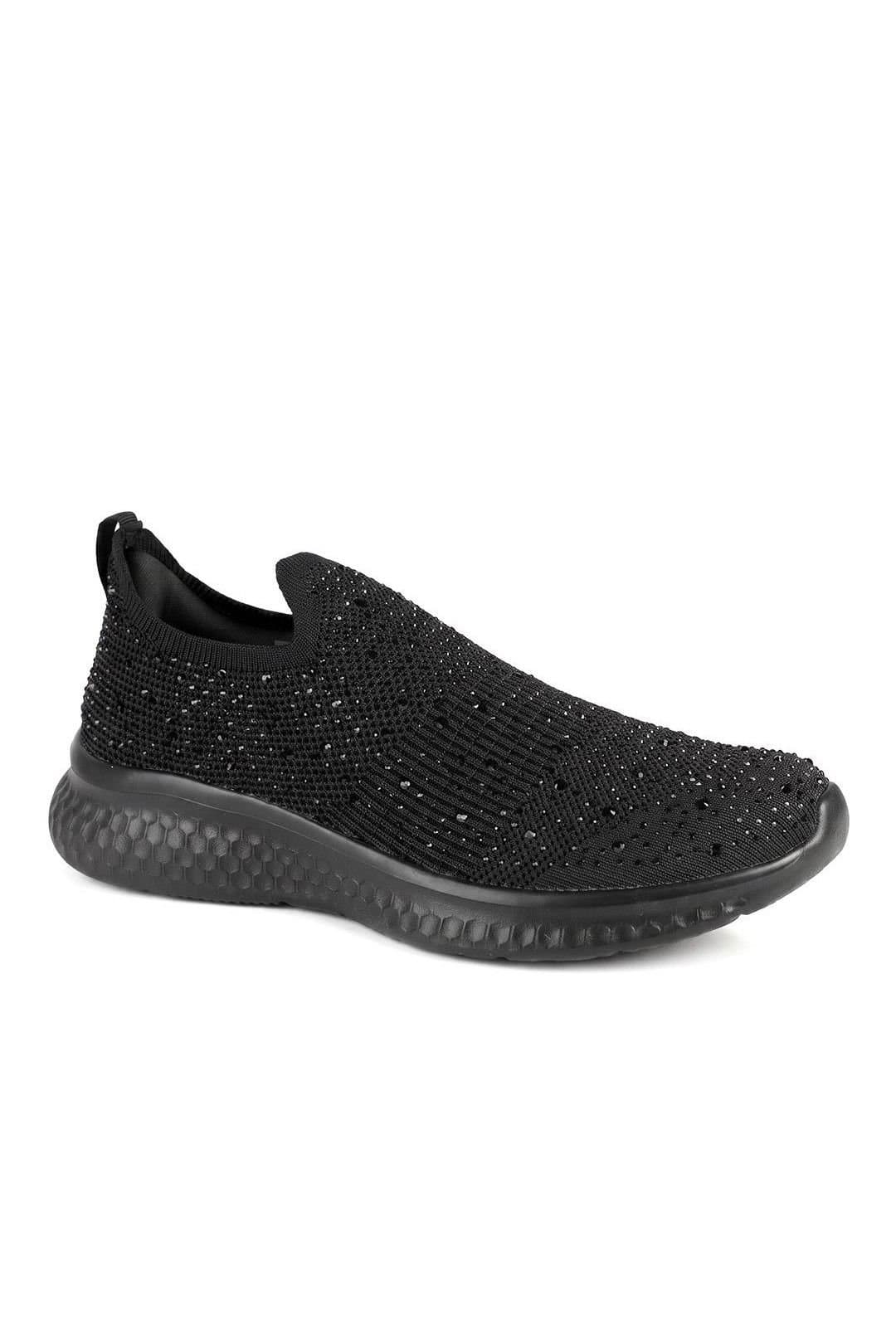 Pavers Pavers Women's Wide Fit Memory Foam Easy Step In Trainers in Black