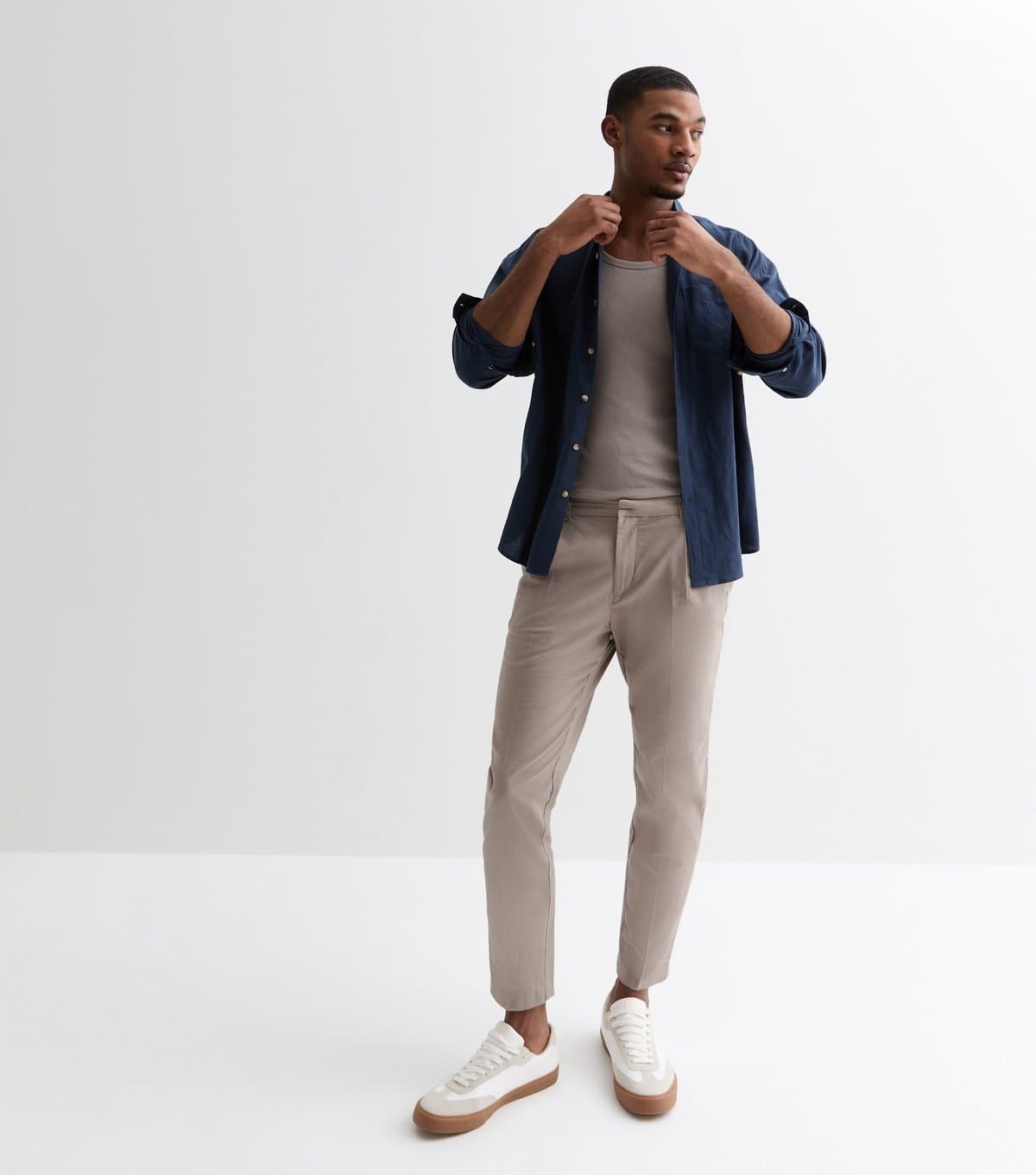 New Look New Look Light Brown Linen Blend Trousers