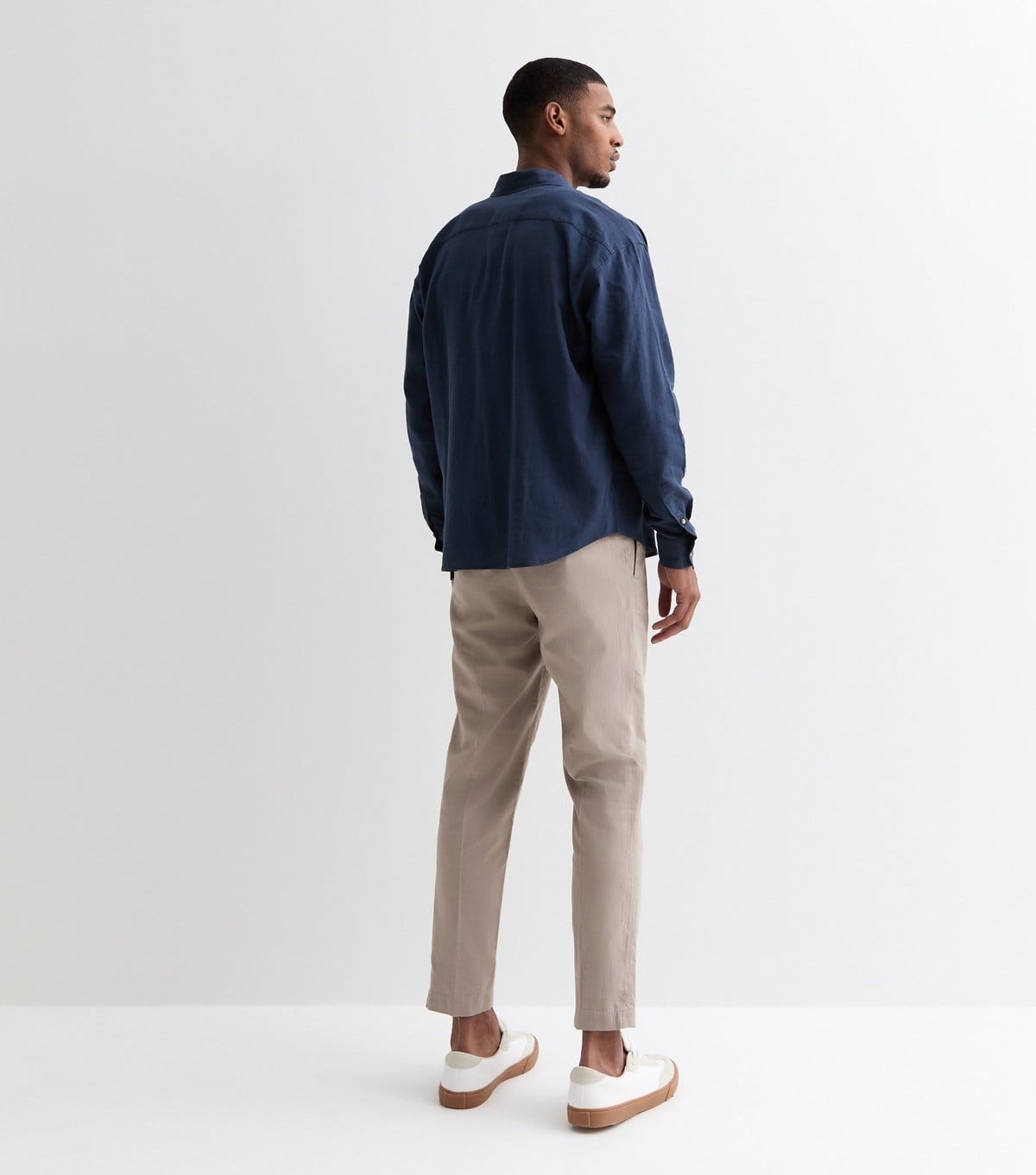New Look Men's Light Brown Linen Blend Trousers New Look - 4