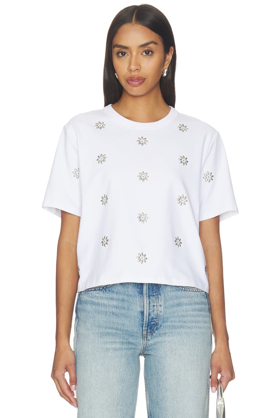 revolve Revolve White Embellished Sebastian Tee by Veronica Beard