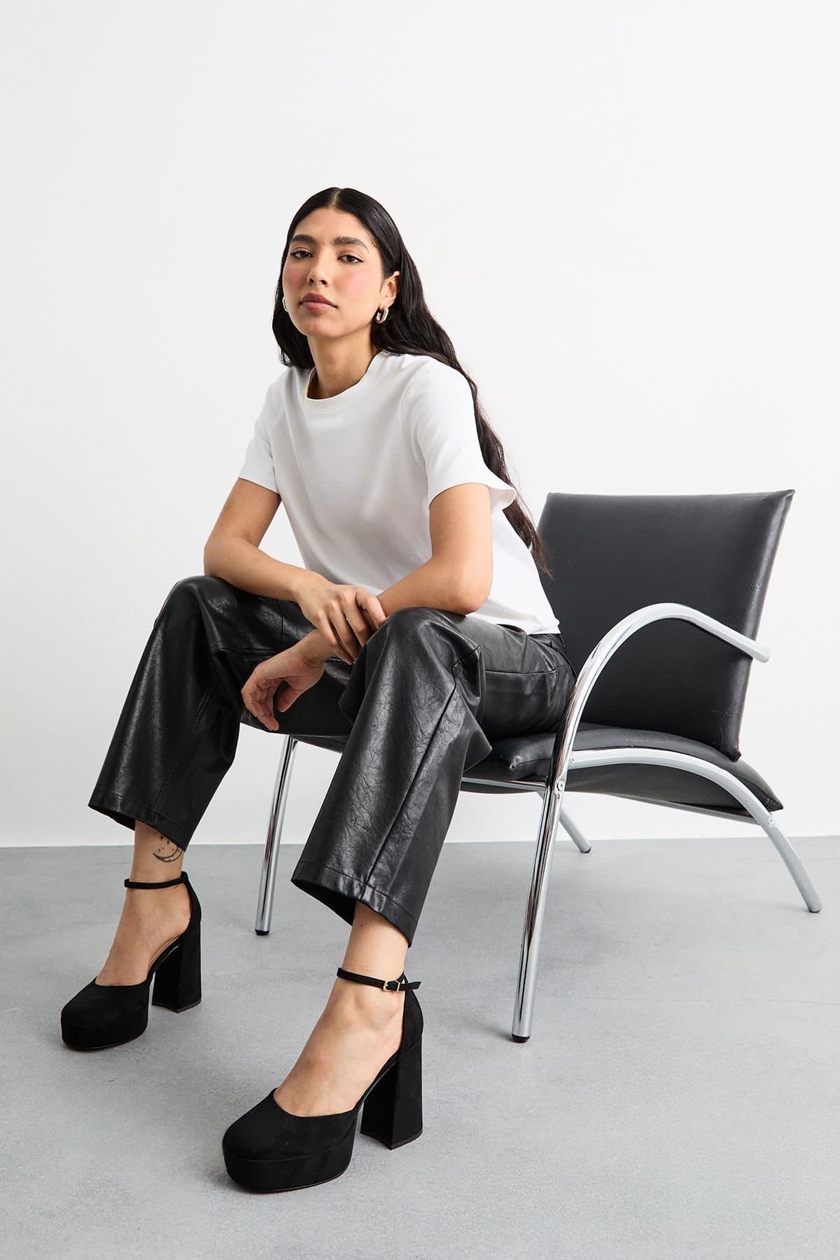 Faith Faith Women's Natural Black Faux Suede Heels