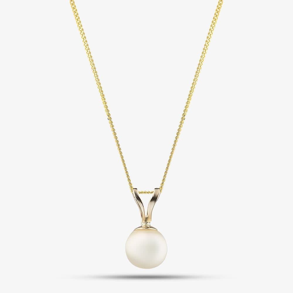 T.H.Baker T.H.Baker Women's 9ct Yellow Gold Akoya Pearl Pendant Necklace PNZ106CM