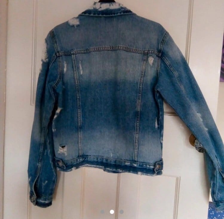 Zara Blue Distressed Denim Jacket