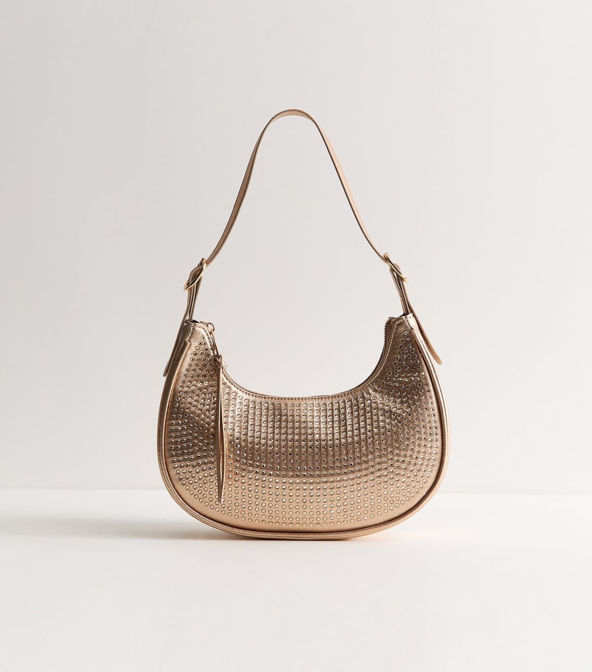 New Look Gold Faux Leather Embellished Shoulder Bag New Look