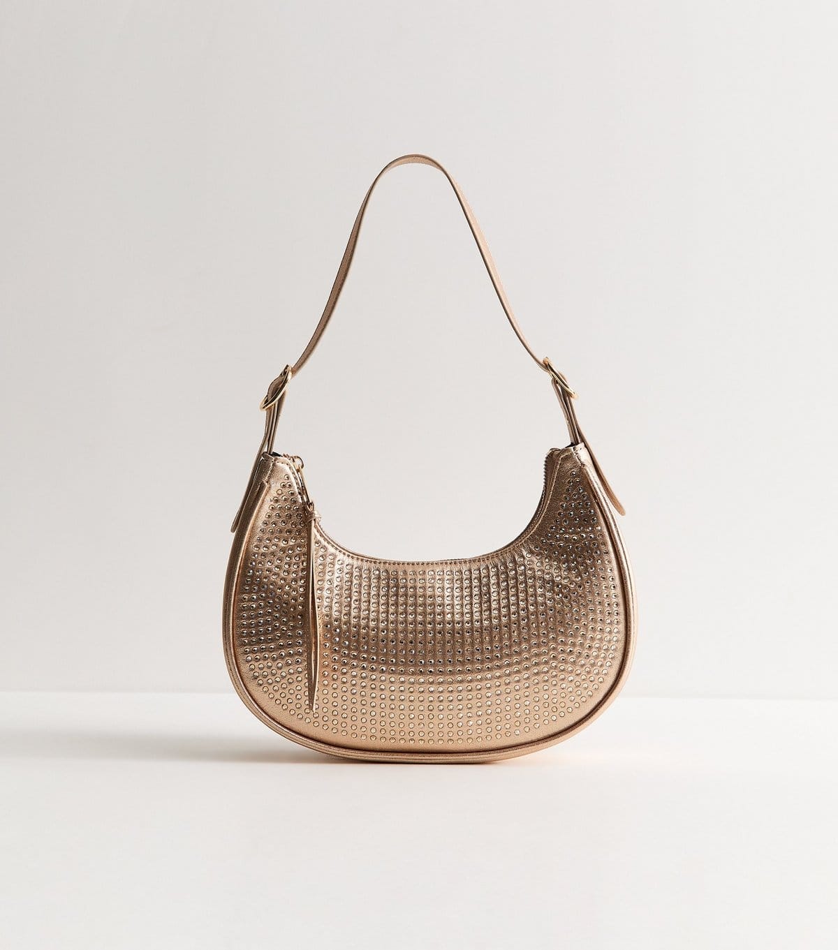 New Look Gold Faux Leather Embellished Shoulder Bag New Look - 1