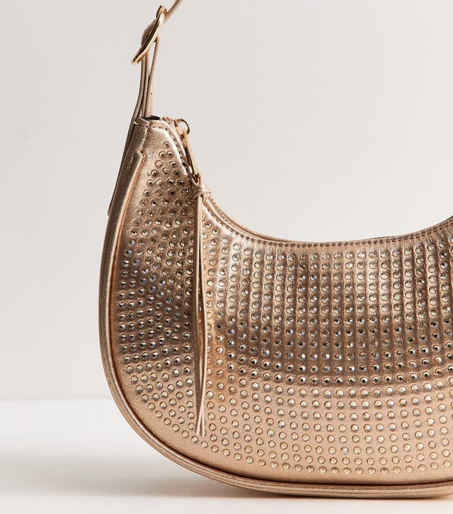 New Look Gold Faux Leather Embellished Shoulder Bag New Look - 3