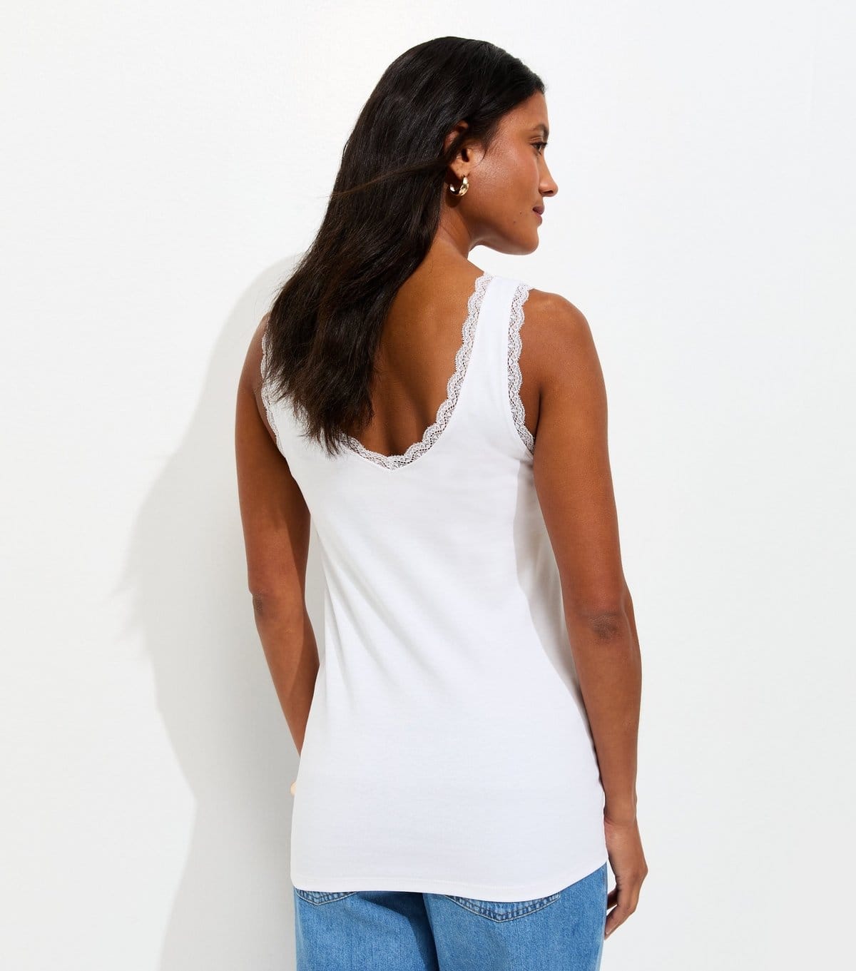 New Look Women's Maternity White Lace Trim Vest Top New Look - 4