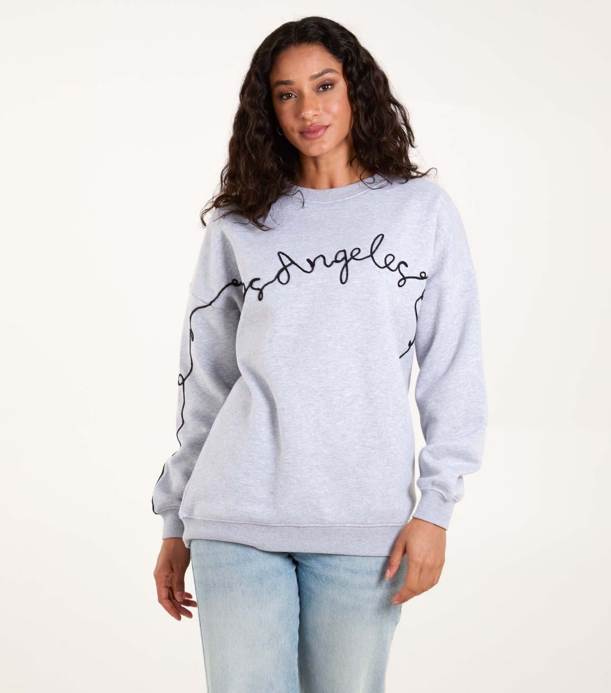 Blue Vanilla Women's Pale Grey LA Logo Sweatshirt Blue Vanilla New Look