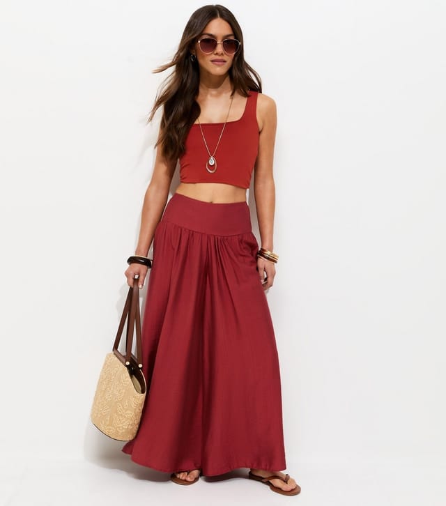New Look Women's Petite Rust Palazzo Wide Leg Trousers New Look - 3