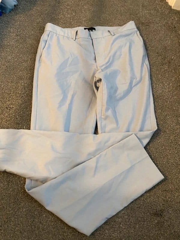 New Look Men's Light Blue Tailored Trousers