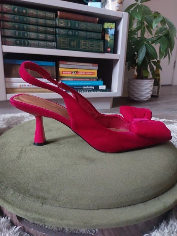 ASOS Design ASOS Design red velvet bow heels UK6