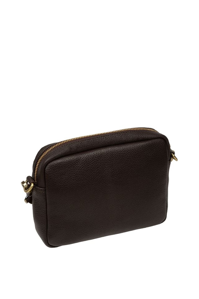 Pure Luxuries London Pure Luxuries London Women's 'Eris' Leather Cross Body Bag in Dark Brown - 2