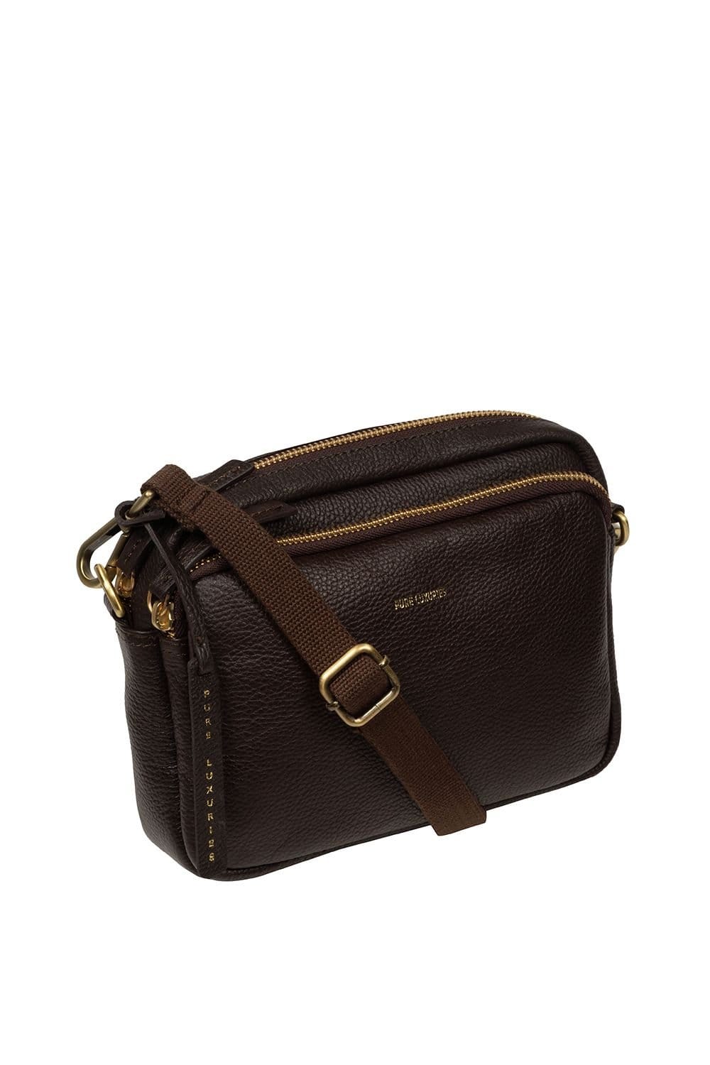 Pure Luxuries London Pure Luxuries London Women's 'Eris' Leather Cross Body Bag in Dark Brown - 4