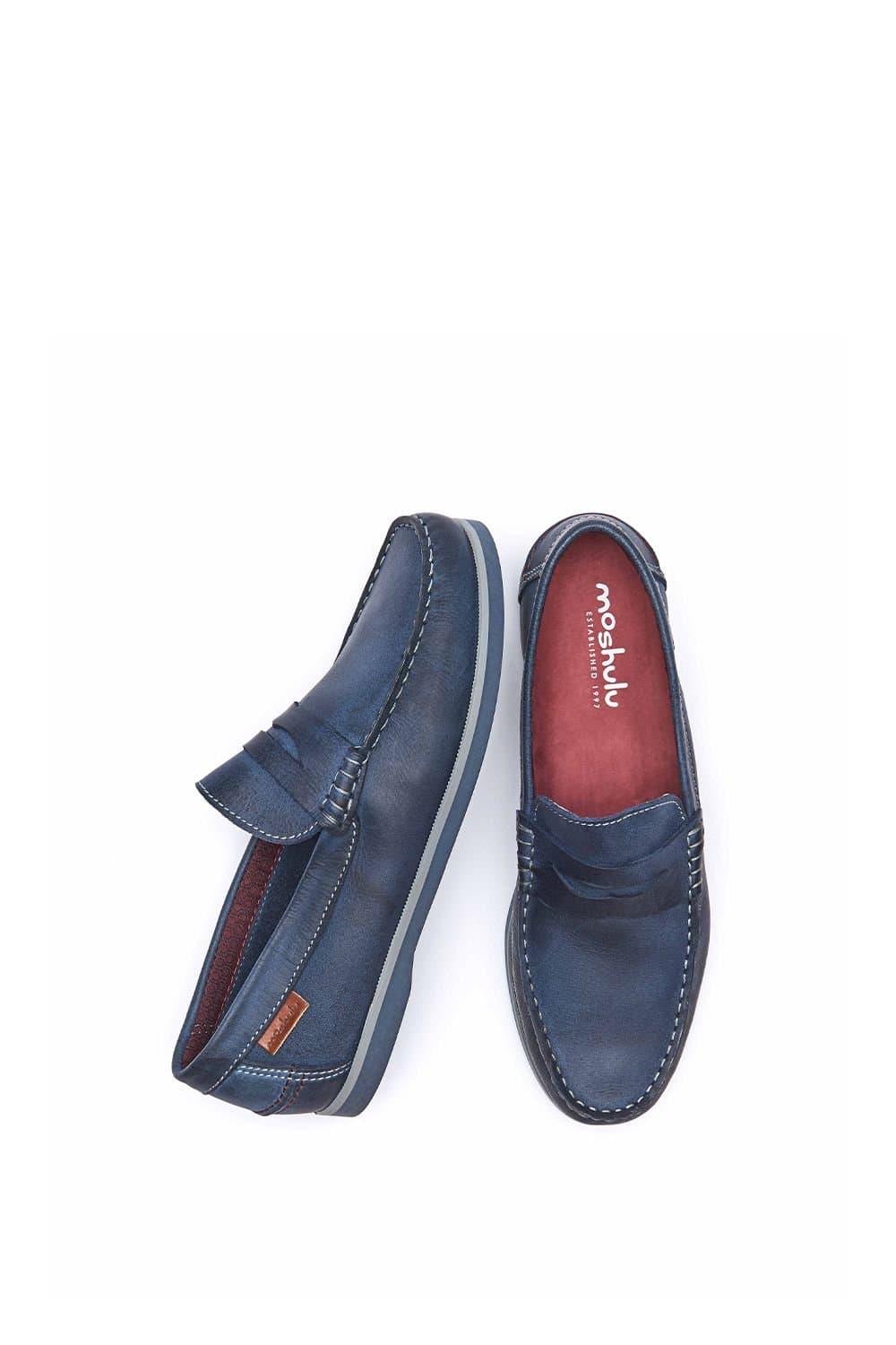 Moshulu Moshulu 'Alwyn' Men's Casual Leather Loafers in Navy