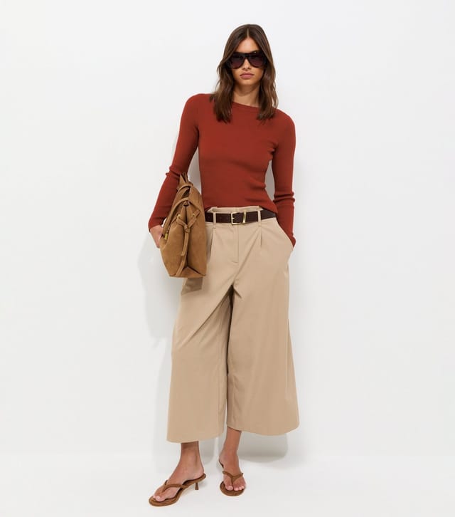 New Look Women's Rust Ribbed Lightweight Crew Neck Jumper New Look - 3