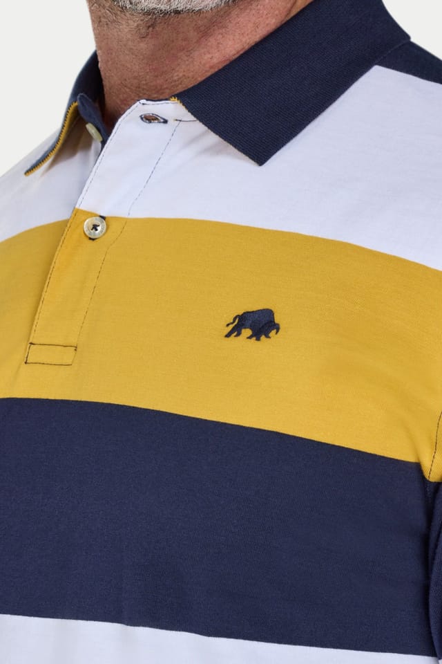 raging bull Raging Bull Men's Chestband Stripe Jersey Polo - 3