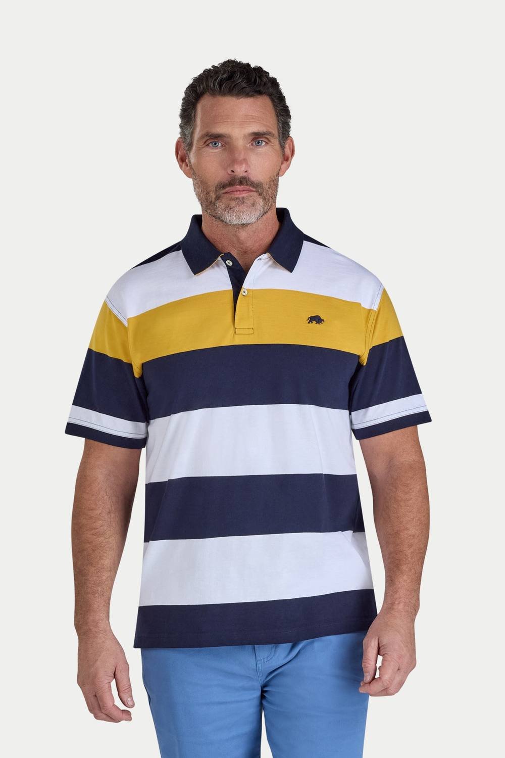 raging bull Raging Bull Men's Chestband Stripe Jersey Polo - 4