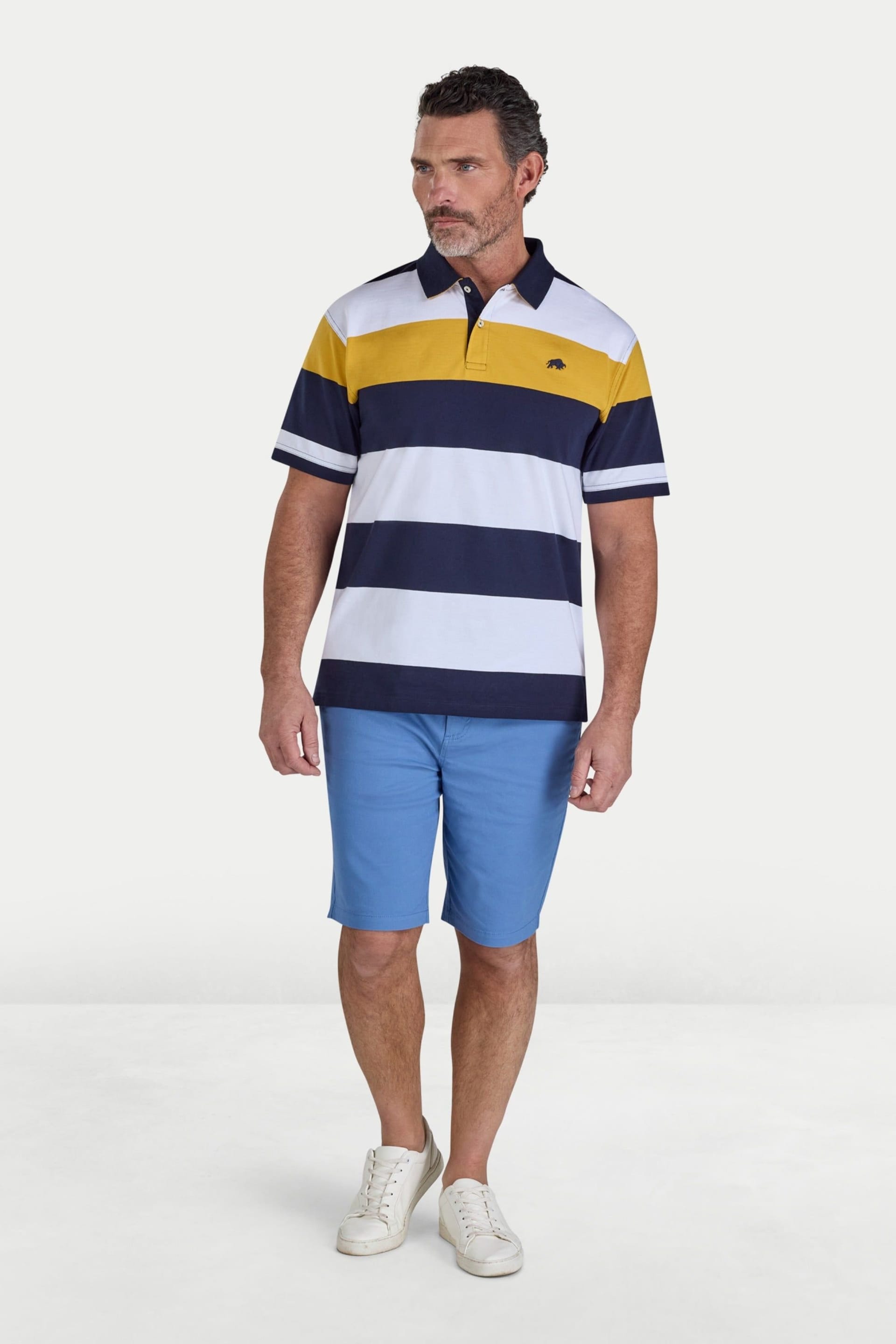 raging bull Raging Bull Men's Chestband Stripe Jersey Polo - 4