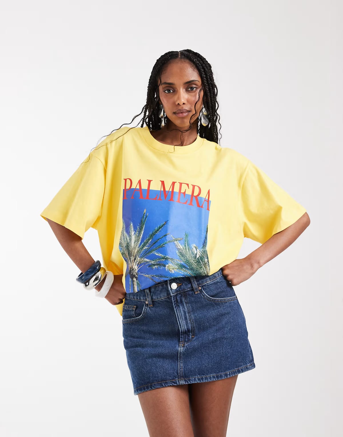 ASOS Cotton On original denim mini skirt in celeste blue - 1