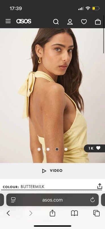 ASOS ASOS yellow halter mini dress